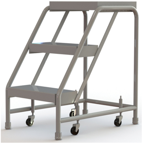 Rolling Ladder, 3 Steps, 16" Step Width, 30" Platform Height, Aluminum Sécurité Médic