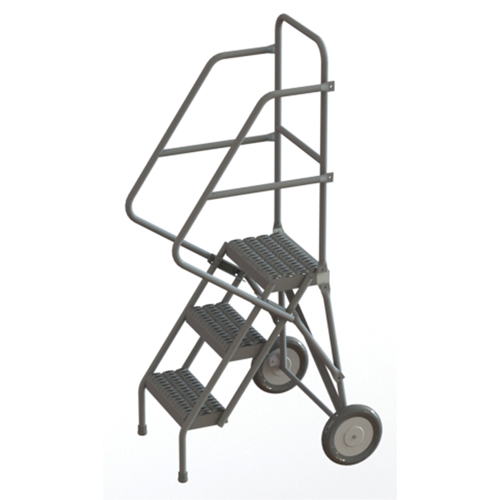 Rolling Ladder, 3 Steps, Serrated, 30" High Sécurité Médic