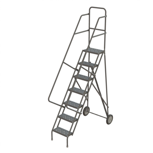 Rolling Ladder, 7 Steps, Serrated, 70" High Sécurité Médic