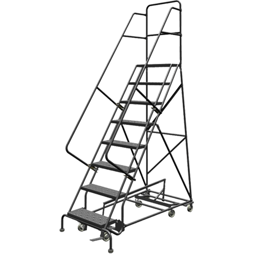 All Directional Rolling Ladder, 8 Steps, 24" Step Width, 80" Platform Height, Steel Sécurité Médic