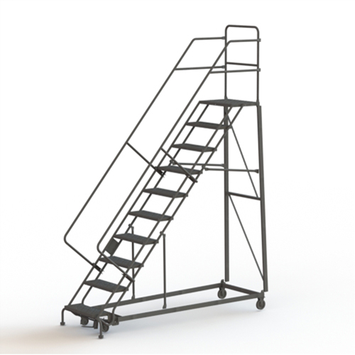 Heavy Duty Safety Slope Ladder, 10 Steps, Perforated, 50° Incline, 100" High Sécurité Médic