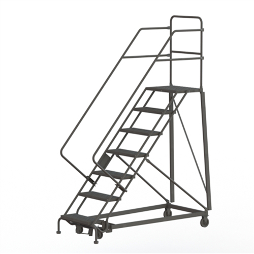 Heavy Duty Safety Slope Ladder, 7 Steps, Serrated, 50° Incline, 70" High Sécurité Médic