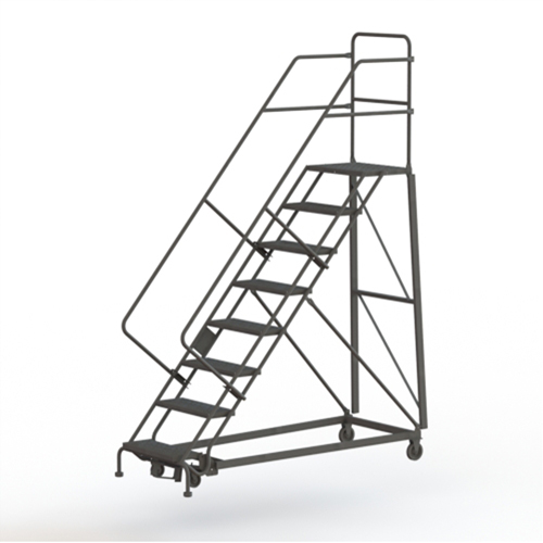 Heavy Duty Safety Slope Ladder, 8 Steps, Serrated, 50° Incline, 80" High Sécurité Médic
