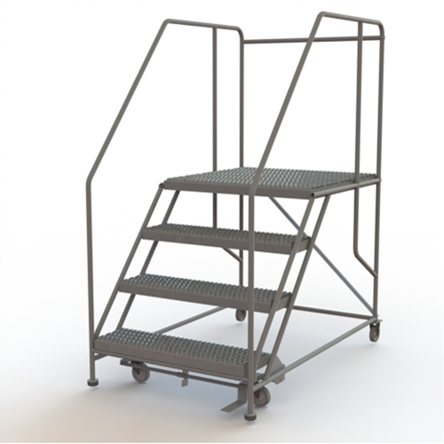 Mobile Work Platform, Steel, 4 Steps, 40" H, 36" D, 36" Step, Serrated Sécurité Médic