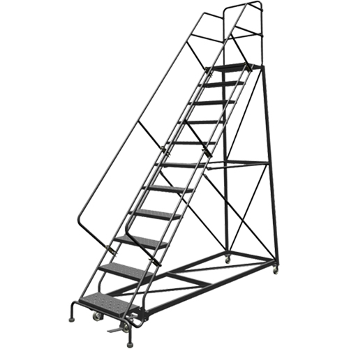 &eacute;chelles en angle de s&eacute;curit&eacute;, 11 marches, Perfor&eacute;, Inclinaison 50°, Hauteur 110" Sécurité Médic