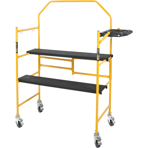 nsemble d'&eacute;chafaudage &agrave; montant de s&eacute;curit&eacute; & tablette pour outils de 4' Jobsite Series, Cadre Acier, 49-1/2" p x 57-3/4" h Sécurité Médic