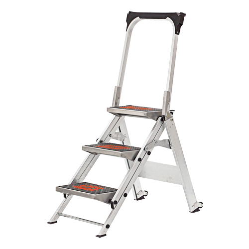Safety Stepladder with Bar & Tray, 2.2', Aluminum, 300 lbs. Capacity, Type 1A Sécurité Médic