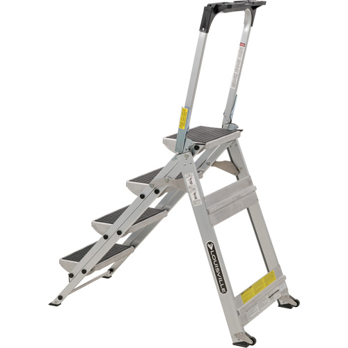Tilt & Roll Step Stool Ladder, 4 Steps, 44.25" x 22.13" x 59" High Sécurité Médic
