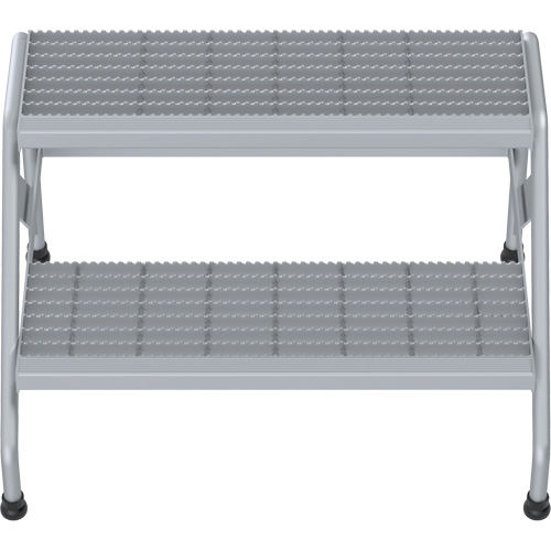 Aluminum Step Stand, 2 Step(s), 32-13/16" W x 24-9/16" L x 20" H, 500 lbs. Capacity Sécurité Médic
