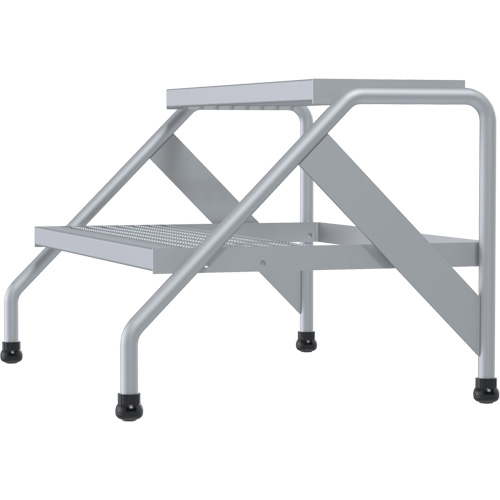 Aluminum Step Stand, 2 Step(s), 32-13/16" W x 24-9/16" L x 20" H, 500 lbs. Capacity Sécurité Médic