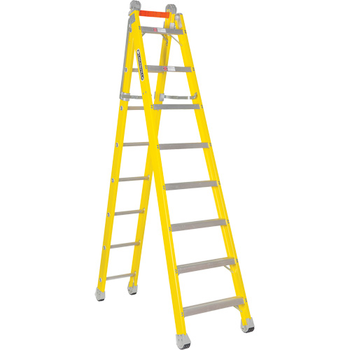 Step to Straight Ladder, 13.8', Fibreglass, 375 lbs., CSA Grade 1AA Sécurité Médic