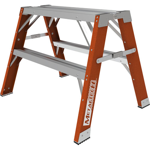 Escabeau chevalet &eacute;tabli Buildman, 2' ha x 33,5" la x 25,75" pr, Capacit&eacute; de 300 lb, Fibre de verre Sécurité Médic
