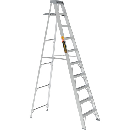 Step Ladder with Paint Tray, 10', Aluminum, 225 lbs. Capacity, Type 2 Sécurité Médic
