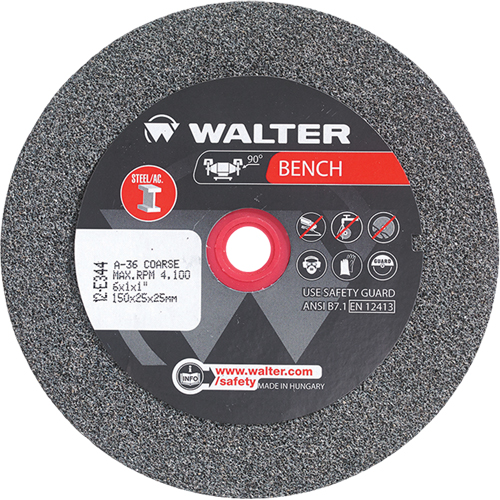 Bench Grinding Wheels, 6" x 1", 1" Arbor, 1 Sécurité Médic