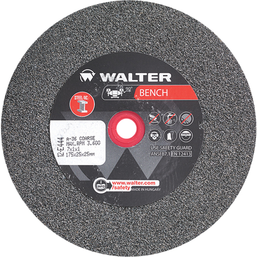 Bench Grinding Wheels, 7" x 1", 1" Arbor, 1 Sécurité Médic