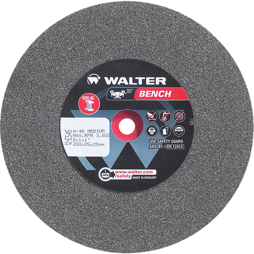 Bench Grinding Wheels, 8" x 1", 1" Arbor, 1 Sécurité Médic