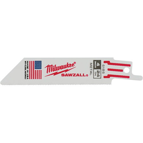 Sawzall&reg; Reciprocating Saw Blades, Bi-Metal, 24 TPI, 4" L x 3/4" W Sécurité Médic