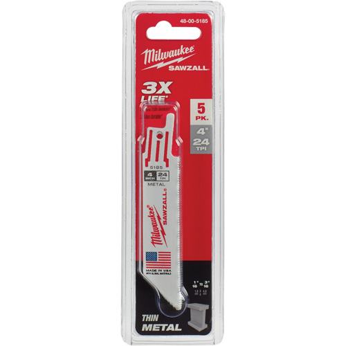 Sawzall&reg; Reciprocating Saw Blades, Bi-Metal, 24 TPI, 4" L x 3/4" W Sécurité Médic