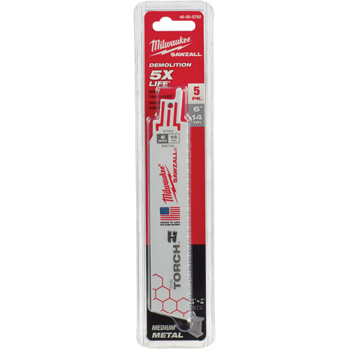 The Torch Sawzall&reg; Blade, Bi-Metal, 14 TPI, 6" L x 1" W Sécurité Médic
