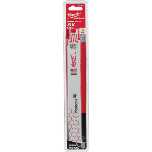 The Torch Sawzall&reg; Blades, Bi-Metal, 14 TPI, 9" L x 1" W Sécurité Médic