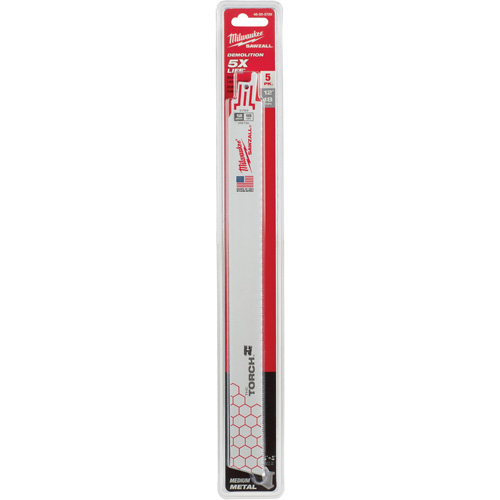 Lame The Torch Sawzall, Bim&eacute;tal, 18 Dents par pouce, 12" lo x 1" la Sécurité Médic