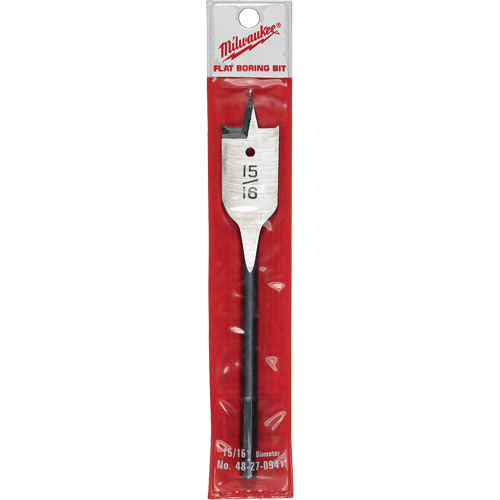 Flat Boring Bit, 15/16" Diameter, 1/4" Hex Shank, 6-1/8" Length Sécurité Médic