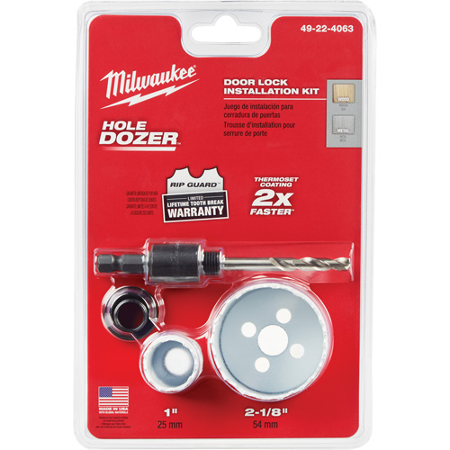Hole Dozer Door Lock Hole Saw Kit, 4 Pieces Sécurité Médic
