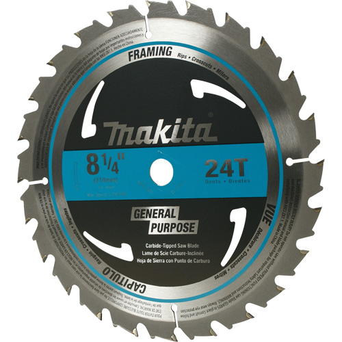 Carbide-Tipped Circular Framing Saw Blade, 8-1/4", 24 Teeth, Wood Use Sécurité Médic