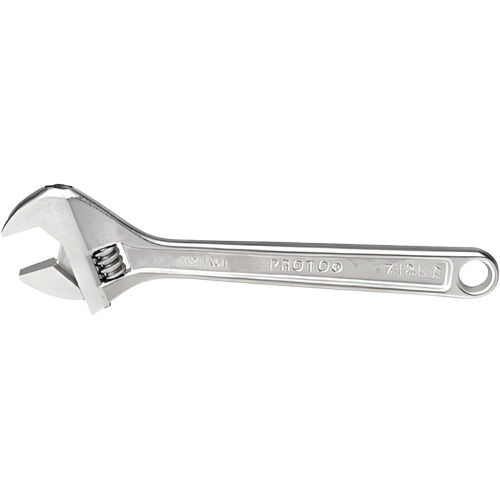Adjustable Wrench, 12-1/8" L, 1-19/32" Max Width, Chrome Sécurité Médic