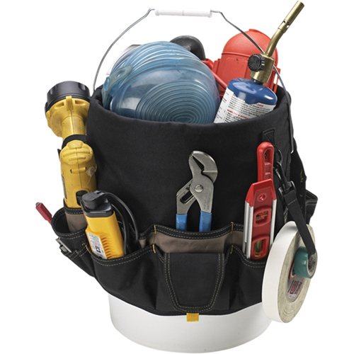 48-Pocket Bucket Buddy, 6" L x 11" W x 12" H, Polyester, Black Sécurité Médic
