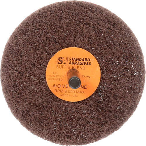 Meule Buff & Blend Standard Abrasives, 3" dia. x 1" la, Arbre 1/4", Oxyde d'aluminium Sécurité Médic