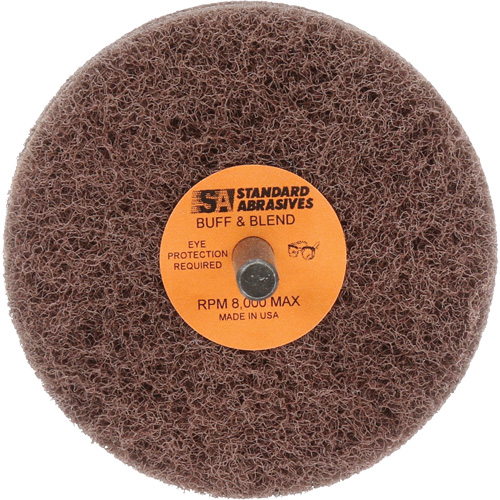 Meule Buff & Blend Standard Abrasives, 3" dia. x 2" la, Arbre 1/4", Oxyde d'aluminium Sécurité Médic