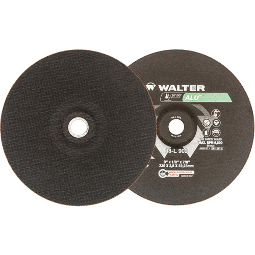 Depressed Centre Grinding Wheels - Aluminium Type 27, 9" x 1/8", 7/8" Arbor, Type 27 Sécurité Médic