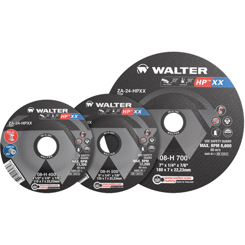 HP XX Grinding Wheel, 4-1/2" x 1/4", 7/8" Arbor, Type 27S Sécurité Médic