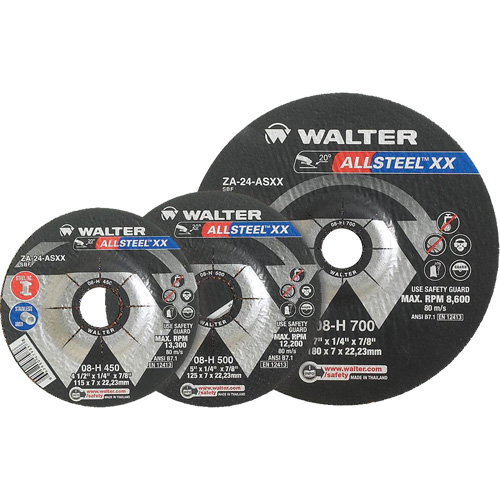 ALLSTEEL XX Depressed Centre Grinding Wheels, 9" x 1/4", 7/8" Arbor, Type 27 Sécurité Médic