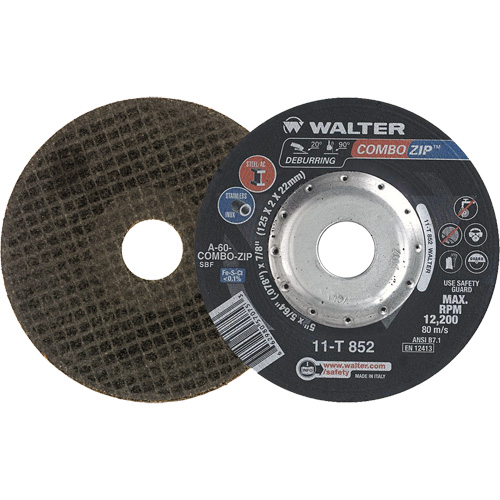 Right Angle Grinder Reinforced Cut-Off Wheels - Combo Zip, 5" x 5/64", 7/8" Arbor, Type 27 Sécurité Médic