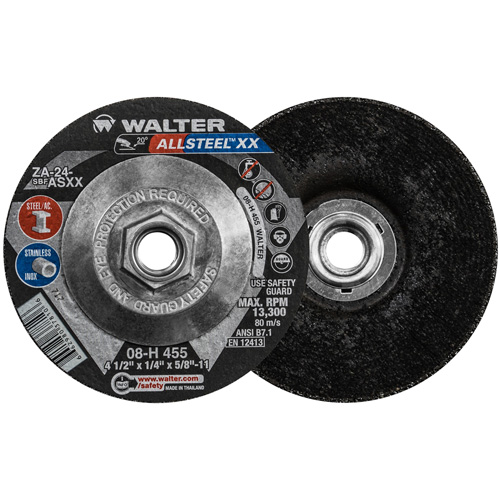HP XX Grinding Wheel, 4-1/2" x 1/4", 5/8"-11 Arbor, Aluminum Oxide, Type 27 Sécurité Médic