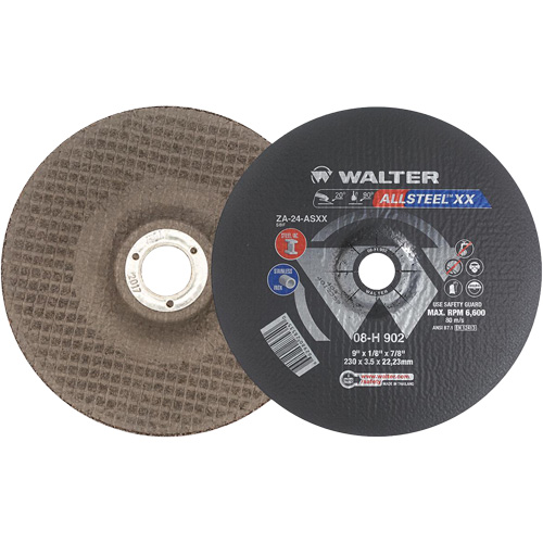ALLSTEEL XX Depressed Centre Grinding Wheels, 9" x 1/8", 7/8" Arbor, Type 27 Sécurité Médic