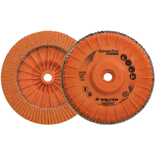 Enduro-Flex Turbo Flap Disc, 6" x 5/8"-11, Type 27S, 36/60 Grit, Ceramic Sécurité Médic