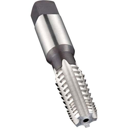 Taraud machine &agrave; denture altern&eacute;e pour tuyau, 1/8"-27, 5 cannelures, 70 mm lo, Conique, Acier rapide Sécurité Médic