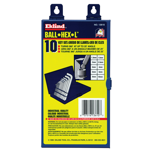 Balldrive Hex Key, Hex End, 5/64" x 3.2" L, L Shape Sécurité Médic