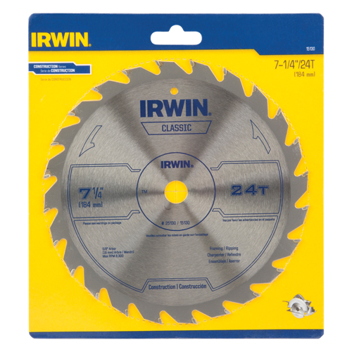 Contractor Saw Blades - Classic Series Saw Blades, 7-1/4", 24 Teeth, Wood Use Sécurité Médic