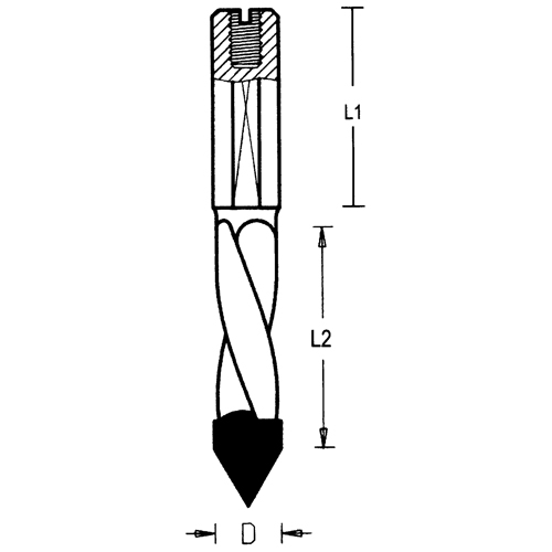 Through-Hole Carbide Tipped Drill, 5 mm Diameter Sécurité Médic
