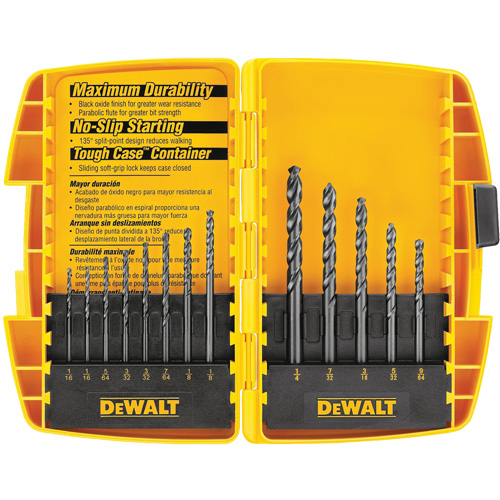 Black & Gold Drill Bit Set, 13 Pieces, High Speed Steel Sécurité Médic