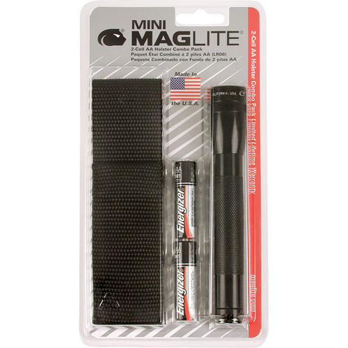 Mini&reg; Flashlights, Incandescent, 14 Lumens, AA Batteries Sécurité Médic