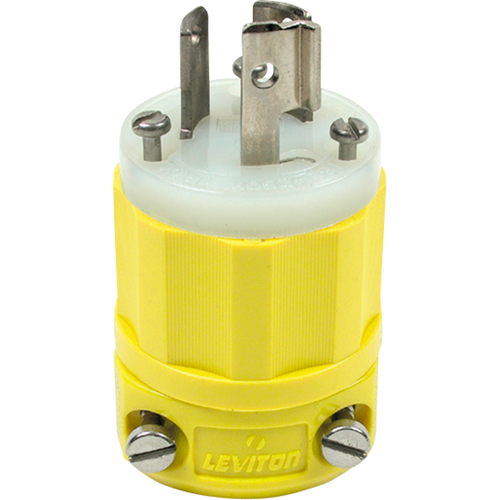 2-Pole 3-Wire Grounding Locking Plug, Nylon, 15 Amps, 250 V, L6-15P Sécurité Médic
