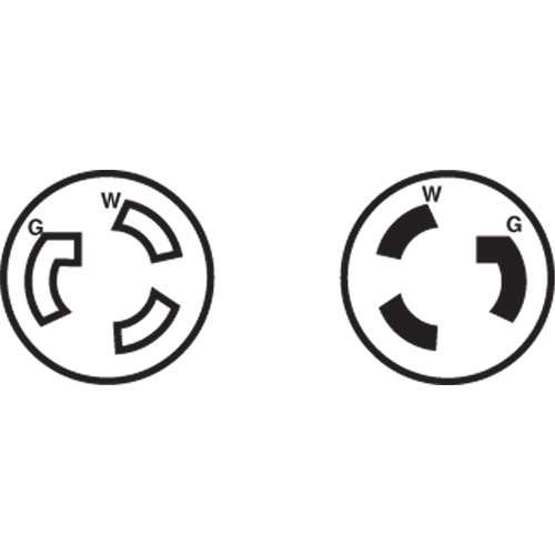 2-Pole 3-Wire Grounding Locking Plug, Nylon, 15 Amps, 250 V, L6-15P Sécurité Médic