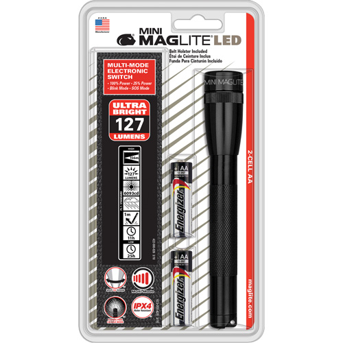 Mini&reg; Flashlights, LED, 97 Lumens, AA Batteries Sécurité Médic