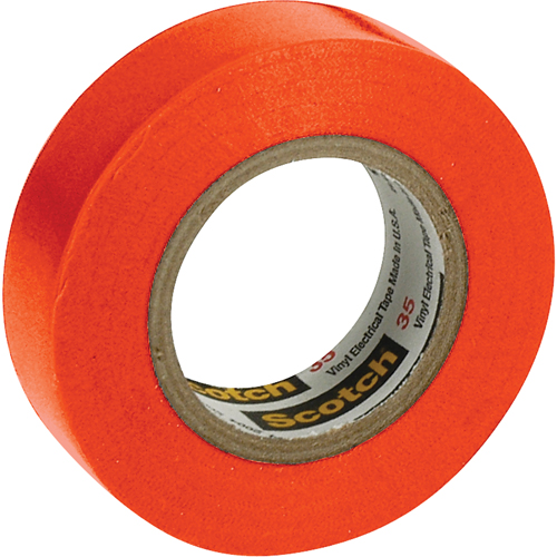 Rubans en vinyle pour codage en couleurs 35 Scotch, 12,7 mm (1/2") x 20,1 m (66'), Orange, 7 mils Sécurité Médic