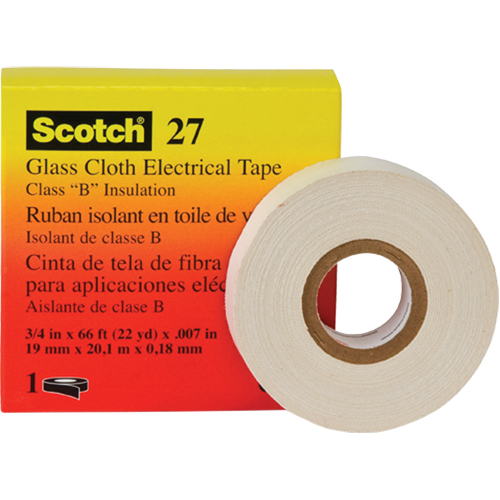Scotch&reg; 27 Glass Cloth Electrical Tape, 19 mm (3/4") W x 20 m (66') L Sécurité Médic